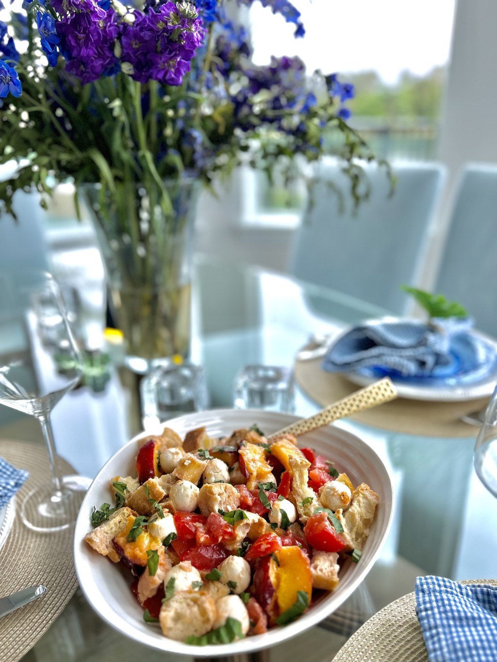 Peach Panzanella Salad